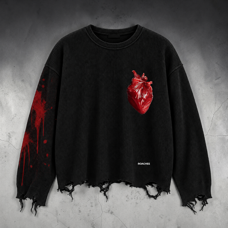Still Beating Distressed Waffle Tee